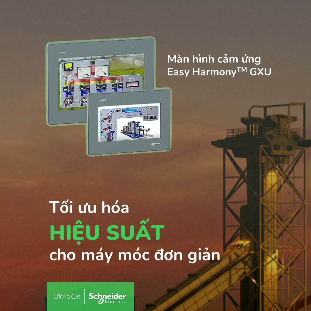 Easy Harmony GXU - Bảng điều khiển thiết yếu, màn hình cảm ứng của Schneider Electric